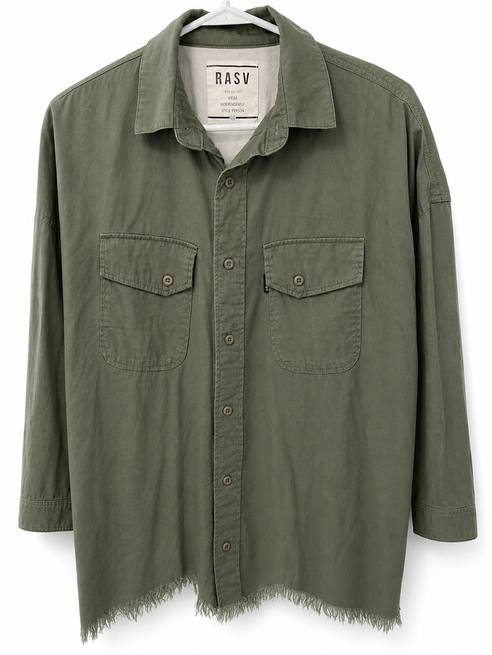 RASV Disney Mickey Mouse Oversized Olive Green Utility Shirt Jacket OS